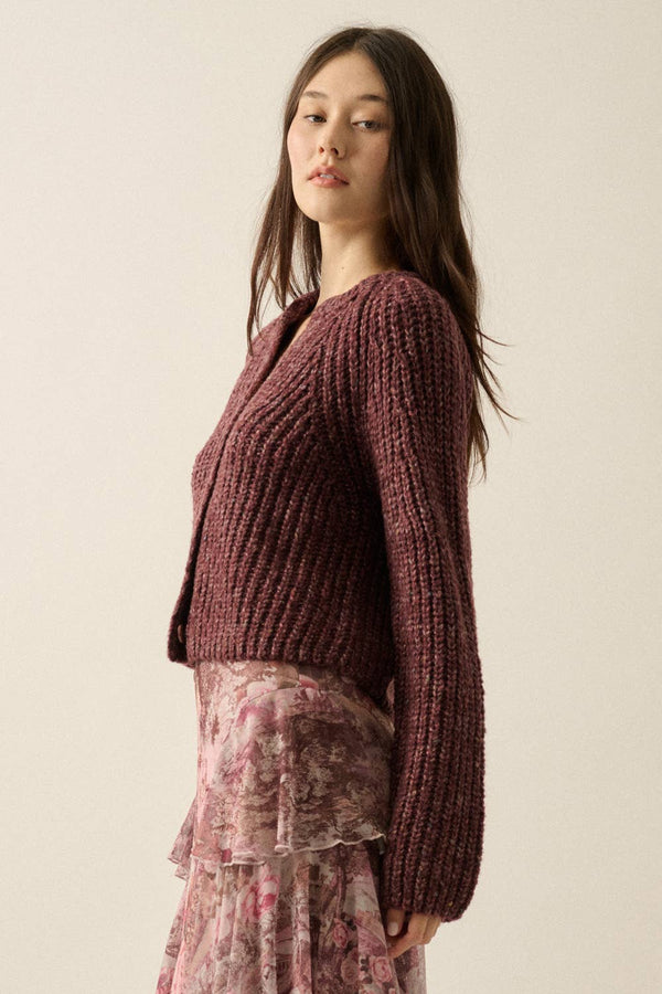 Confetti Button-Front Cardigan Sweater