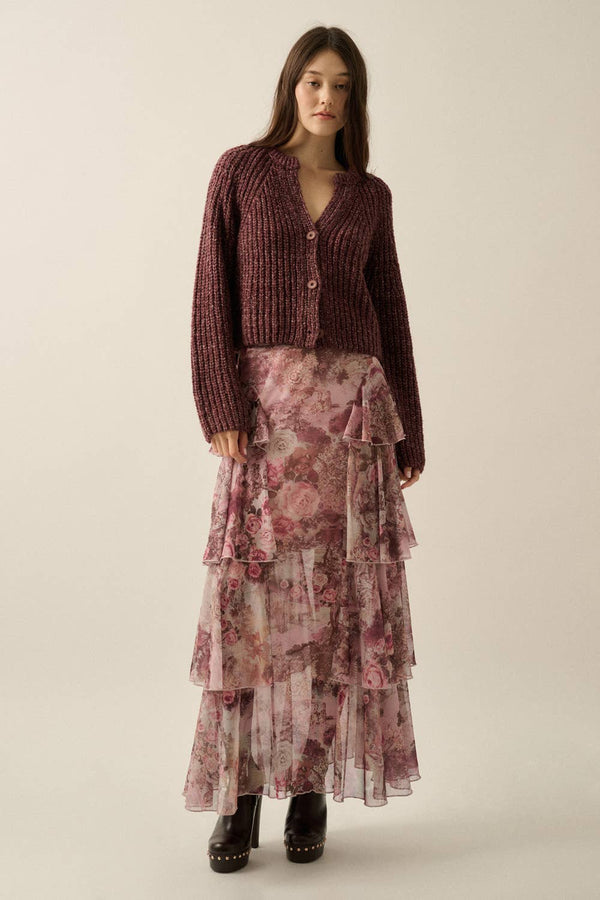 Confetti Button-Front Cardigan Sweater
