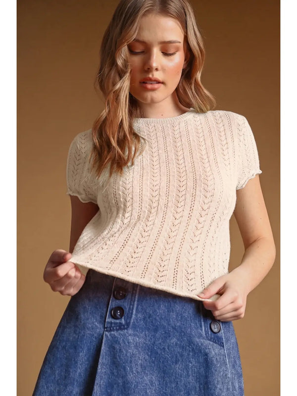 Tiffany Pointelle Top
