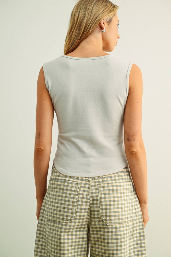 Square Neck Sleeveless Top