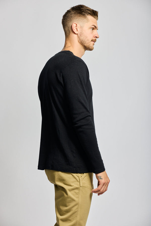 Long Sleeve Slub Crew Neck