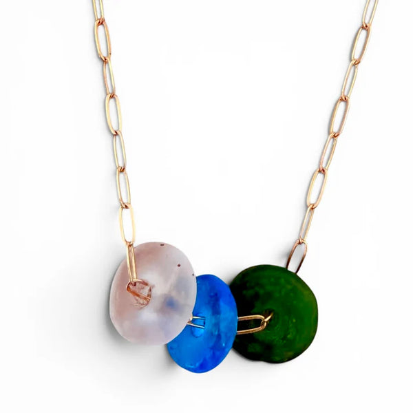 Recycled Glass Chain Bracelet