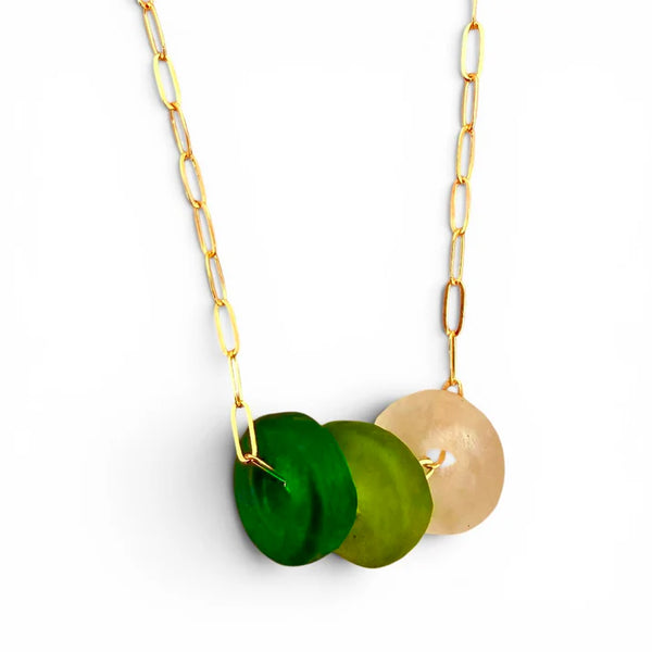 Recycled Glass Paperclip Chain Necklace