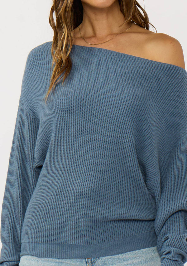 Waffle Knit Pullover Sweater