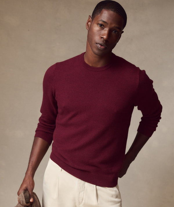 Marine Layer Cotton Cashmere Sweater Tee — grenat — image 2