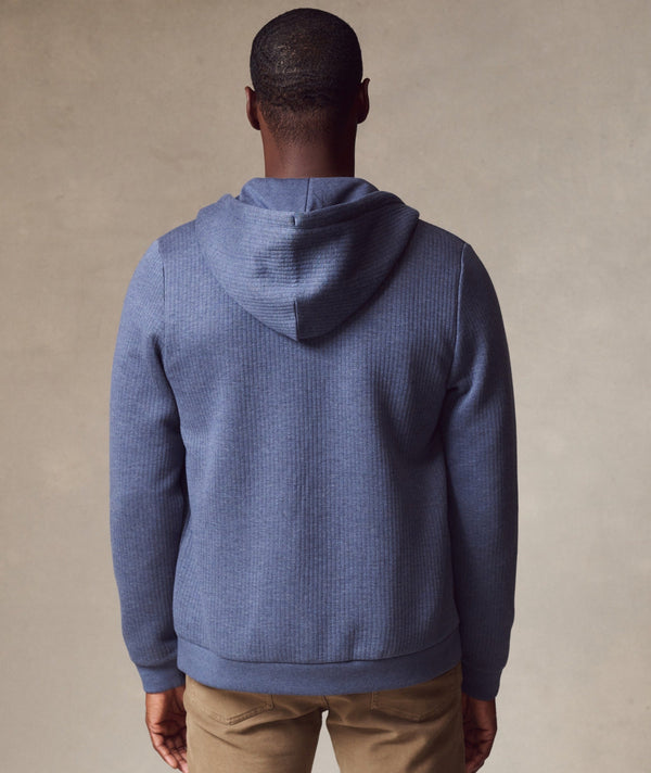 Marine Layer Corbet Quilted Zip Hoodie — navy heather — image 3