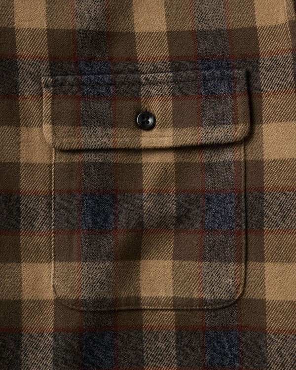 material shot of the pocket on The Yosemite Shirt in Buckeye Plaid
