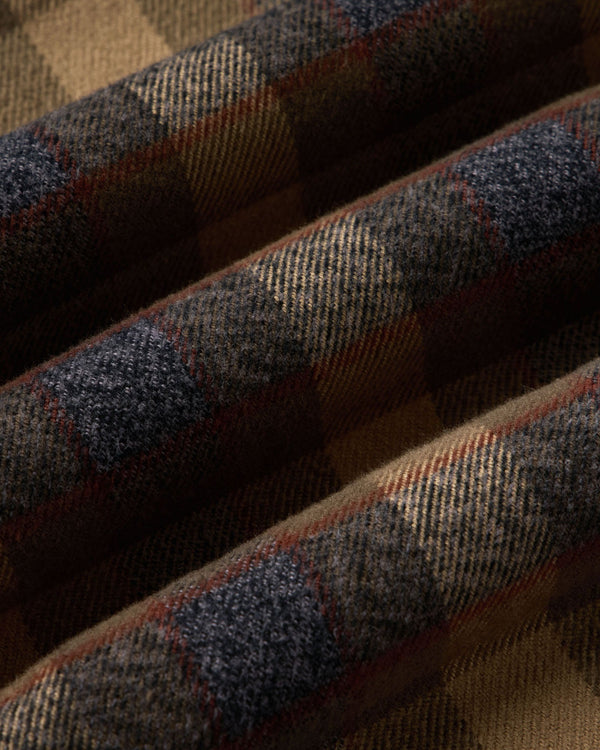 material shot of the fabric on The Yosemite Shirt in Buckeye Plaid