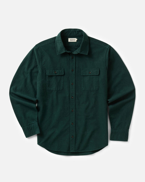 flatlay of The Yosemite Shirt in Dark Forest