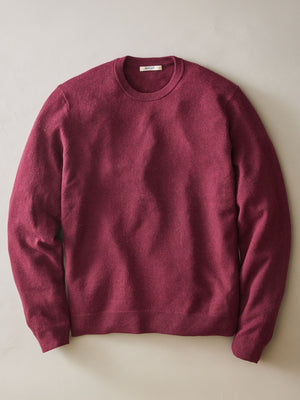 Marine Layer Cotton Cashmere Sweater Tee — grenat / Small