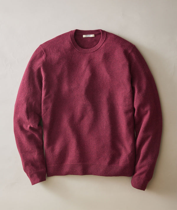 Marine Layer Cotton Cashmere Sweater Tee — grenat / Small