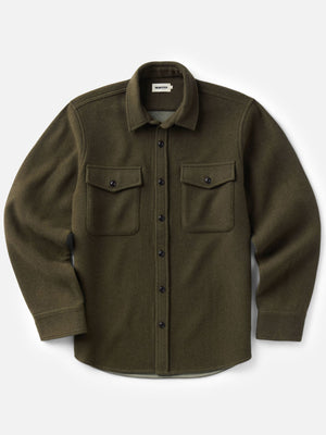 Taylor Stitch The Maritime Shirt Jacket — Heather Olive Wool / 38
