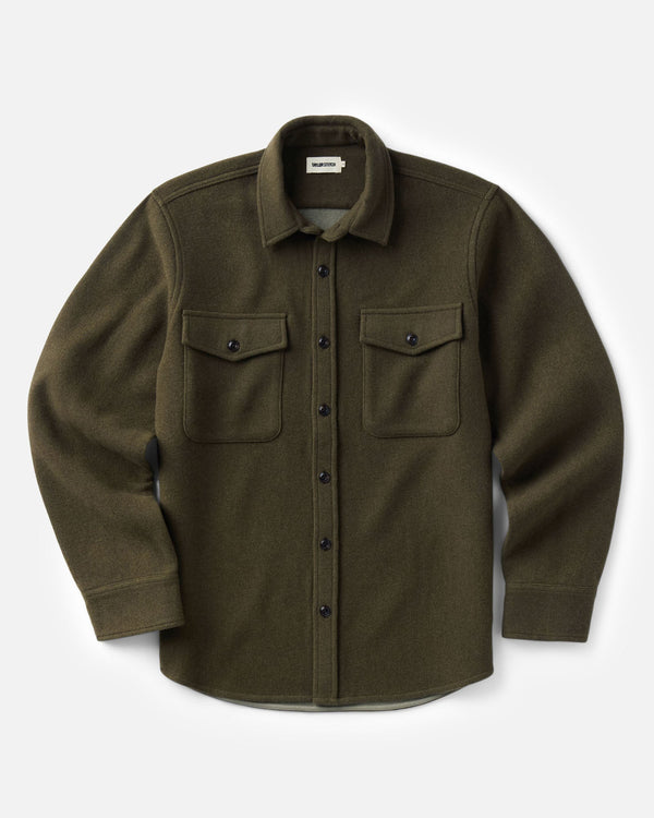 Taylor Stitch The Maritime Shirt Jacket — Heather Olive Wool / 38