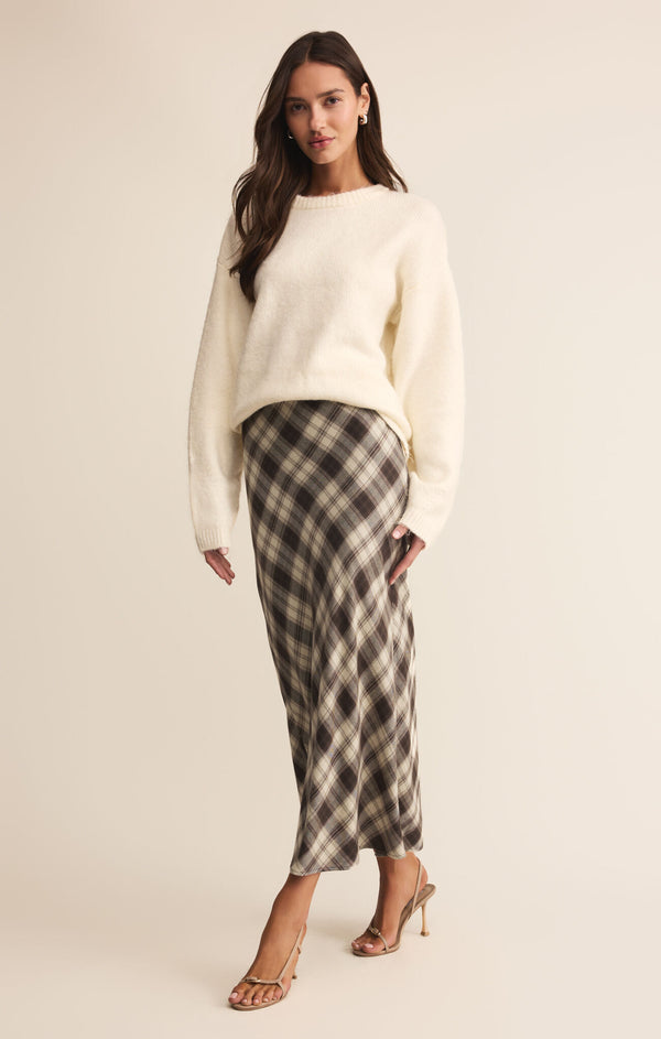 Europa Plaid Midi Skirt